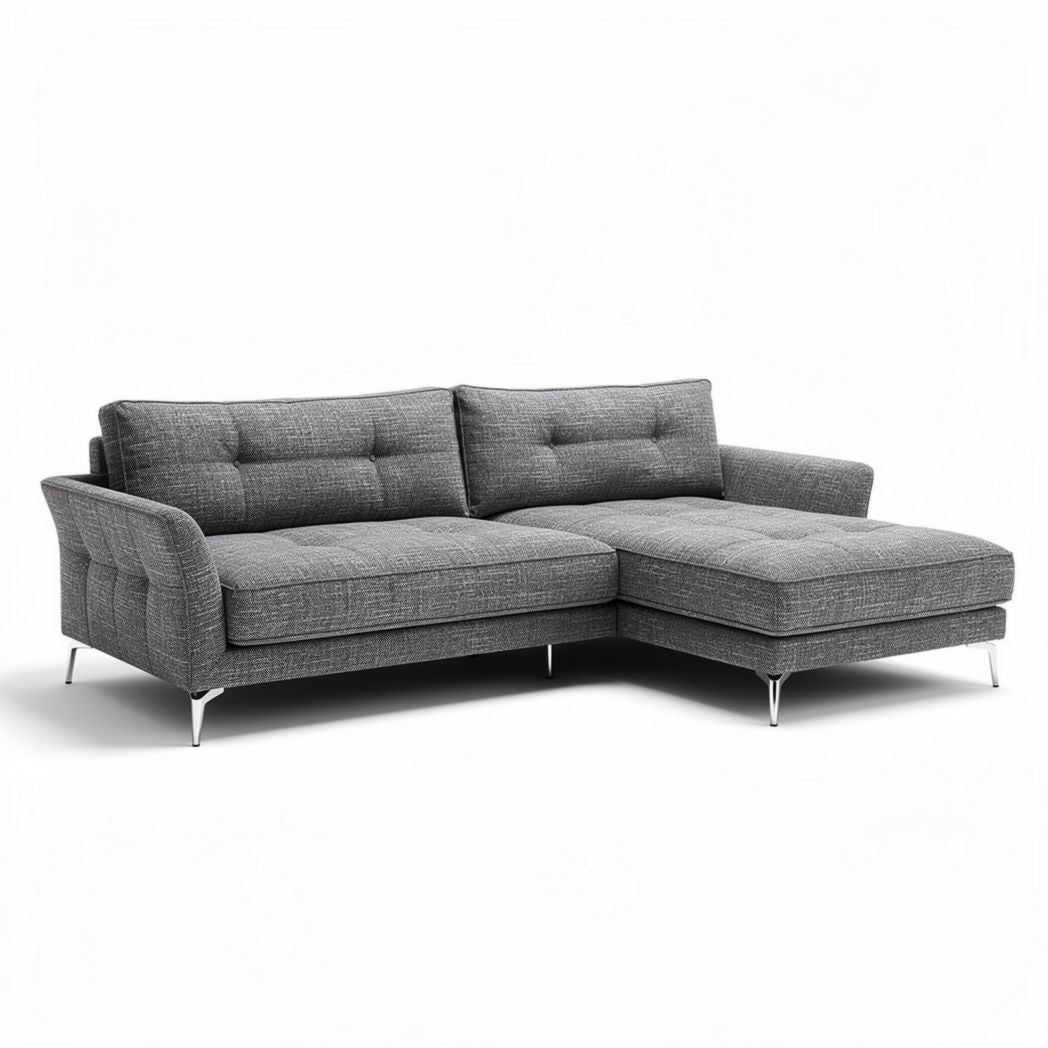 Modern fabric sectional sofa with chaise lounge - 210 x 90 x 85cm