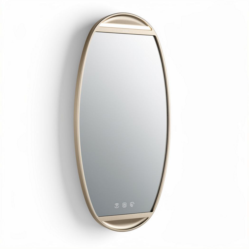 Oval wall mirror with LED lighting - 60 x 25 x 3cm
