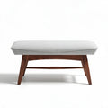 Fabric upholstered ottoman for living room use - 80 x 60 x 45cm