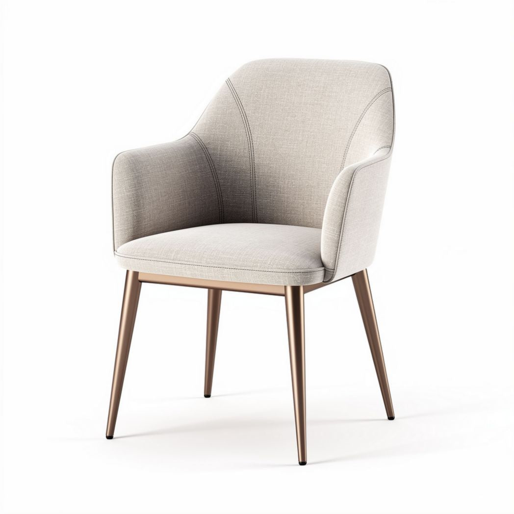 Fabric upholstered dining chair with metal legs - 60 x 58 x 80cm