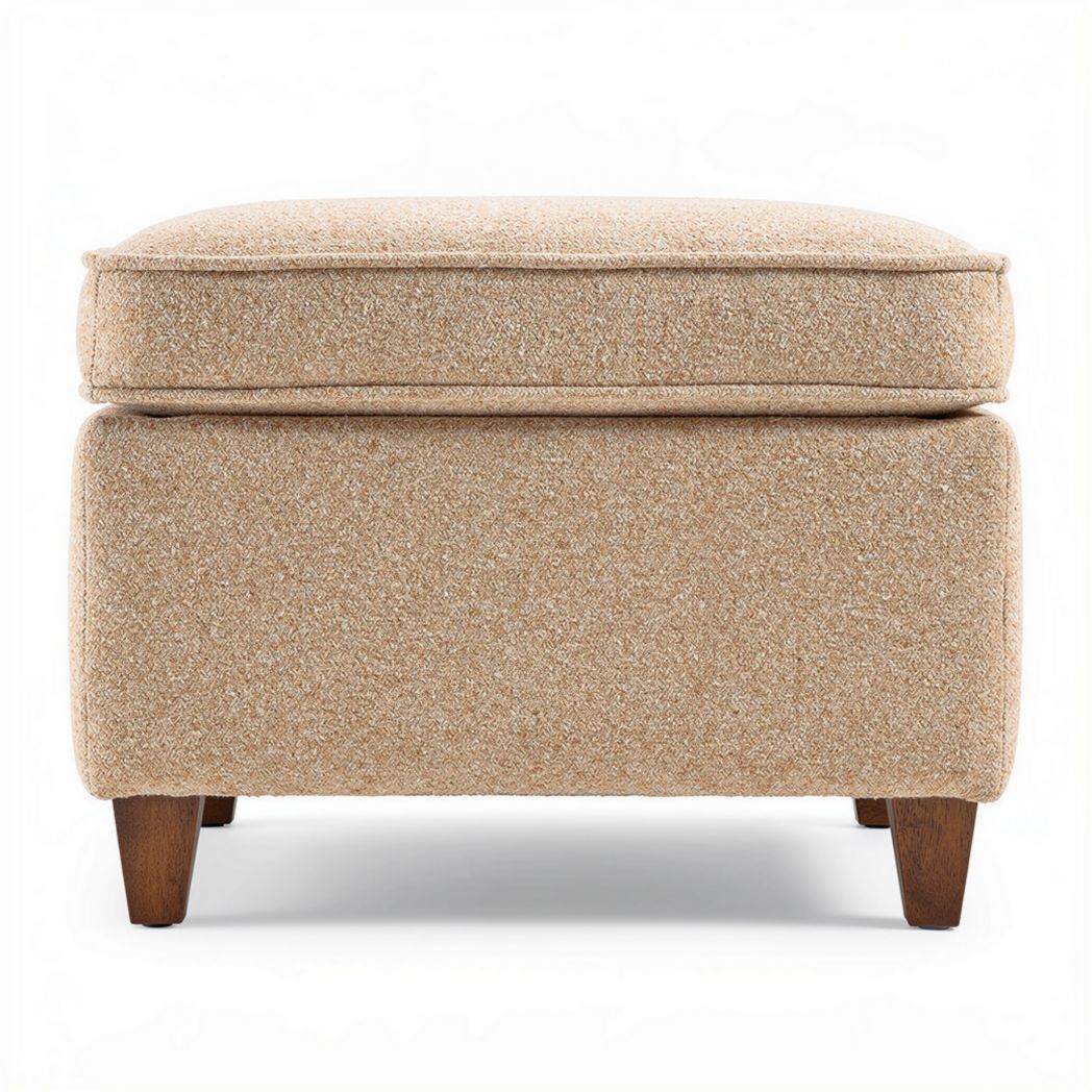 Upholstered storage ottoman for living room use - 45 x 45 x 30cm