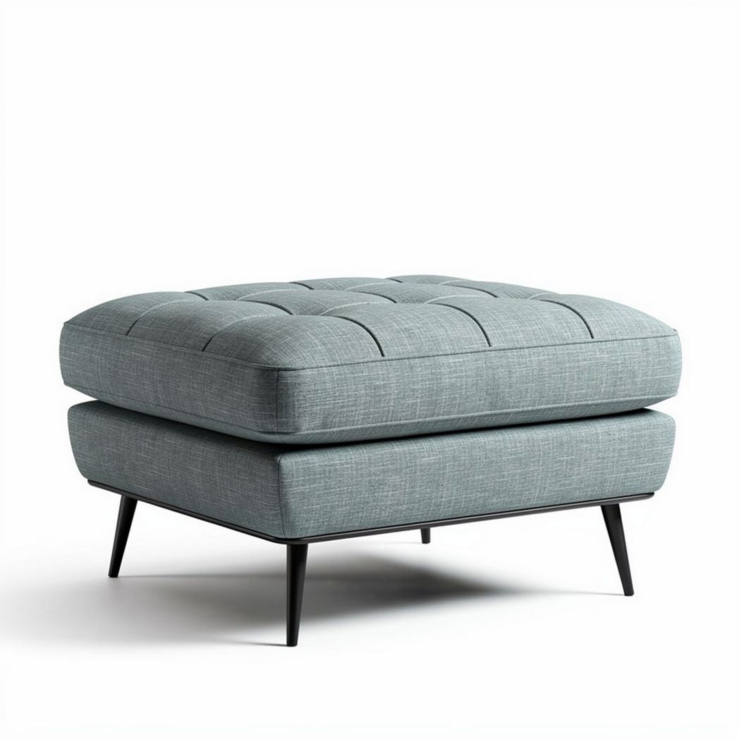 Tufted fabric ottoman for living room use - 70 x 70 x 40cm