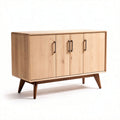 Natural wood sideboard for living room storage - 120 x 45 x 75cm